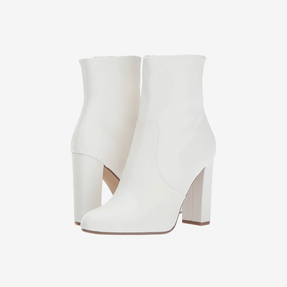 Steve Madden white editor booties